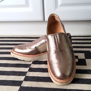 Gold Clark's Loafers